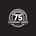 75th year anniversary emblem logo design vector template Royalty Free Stock Photo
