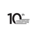 10th year anniversary icon logo design template Royalty Free Stock Photo