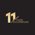 11th year anniversary logo design vector template