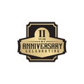 11th year anniversary logo design vector template