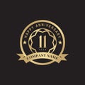 11th year anniversary logo design vector template