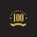 100th year celebrating anniversary emblem logo design template