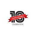 10th year celebrating anniversary emblem logo design Royalty Free Stock Photo