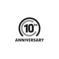 10th year celebrating anniversary emblem logo design Royalty Free Stock Photo