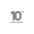 10th year celebrating anniversary emblem logo design Royalty Free Stock Photo