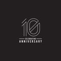 10th year celebrating anniversary emblem logo design Royalty Free Stock Photo