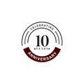 10th year celebrating anniversary emblem logo design Royalty Free Stock Photo