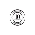 10th year celebrating anniversary emblem logo design Royalty Free Stock Photo