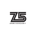 75th year celebrating anniversary emblem logo design