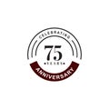 75th year celebrating anniversary emblem logo design Royalty Free Stock Photo