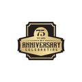 75th year celebrating anniversary emblem logo design