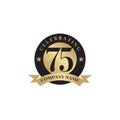75th year celebrating anniversary emblem logo design Royalty Free Stock Photo