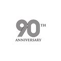 90th year celebrating anniversary emblem logo design