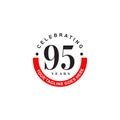 95th year celebrating anniversary emblem logo design