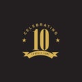 10th year celebrating anniversary emblem logo design Royalty Free Stock Photo