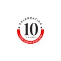 10th year celebrating anniversary emblem logo design Royalty Free Stock Photo