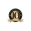 10th year celebrating anniversary emblem logo design Royalty Free Stock Photo