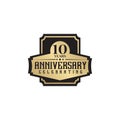 10th year celebrating anniversary emblem logo design Royalty Free Stock Photo