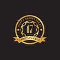 17th year celebrating anniversary emblem logo design