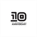 10th year celebrating anniversary emblem logo design Royalty Free Stock Photo