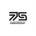 75th year celebrating anniversary emblem logo design Royalty Free Stock Photo