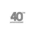 40th year celebrating anniversary emblem logo design vector template Royalty Free Stock Photo