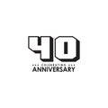 40th year celebrating anniversary emblem logo design vector template Royalty Free Stock Photo