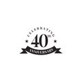 40th year celebrating anniversary emblem logo design vector template