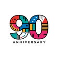 90th year celebrating anniversary logo design