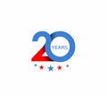 20th Years Anniversary Celebration Design Royalty Free Stock Photo