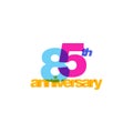 85th Years Anniversary Celebration Icon Vector Logo Design Template.