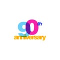 90th Years Anniversary Celebration Icon Vector Logo Design Template.