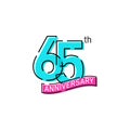 65th Years Anniversary Celebration Icon Vector Logo Design Template