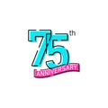 75th Years Anniversary Celebration Icon Vector Logo Design Template