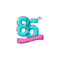 85th Years Anniversary Celebration Icon Vector Logo Design Template