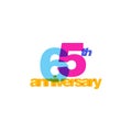 65th Years Anniversary Celebration Icon Vector Logo Design Template.