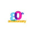 80th Years Anniversary Celebration Icon Vector Logo Design Template.