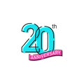 20th Years Anniversary Celebration Icon Vector Logo Design Template Royalty Free Stock Photo