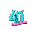 40th Years Anniversary Celebration Icon Vector Logo Design Template Royalty Free Stock Photo