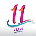 11th Years Anniversary celebration logo, birthday vector design