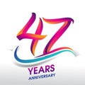 47th Years Anniversary celebration logo, birthday vector design