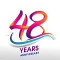 48th Years Anniversary celebration logo, birthday vector design Royalty Free Stock Photo