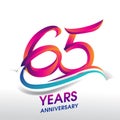 65th Years Anniversary celebration logo, birthday vector design