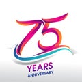 75th Years Anniversary celebration logo, birthday vector design