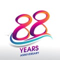 88th Years Anniversary celebration logo, birthday vector design
