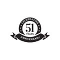 51th years anniversary emblem logo design Royalty Free Stock Photo