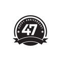 47th years anniversary emblem logo design template