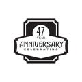 47th years anniversary emblem logo design template