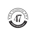 47th years anniversary emblem logo design template