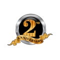 2th years anniversary icon logo. Graphic design element,EPS 8,EPS 10 Royalty Free Stock Photo